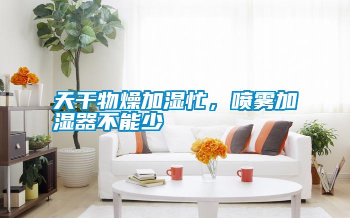 天干物燥加濕忙，噴霧加濕器不能少