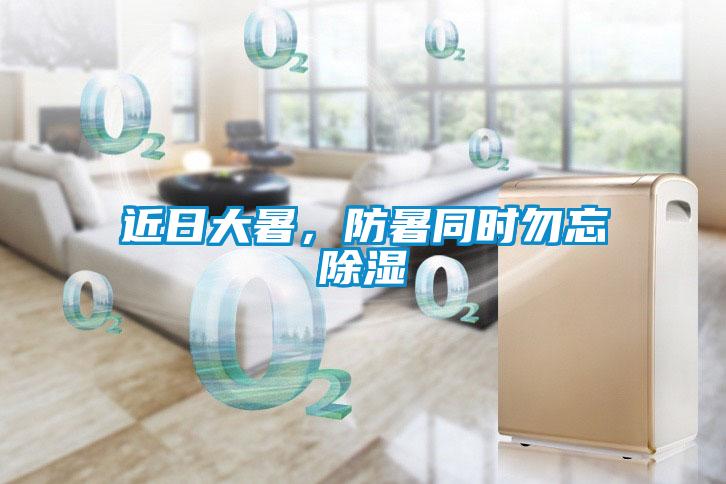 近日大暑，防暑同時勿忘除濕