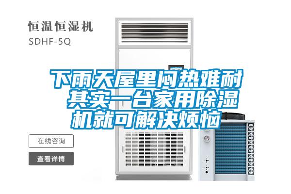 下雨天屋里悶熱難耐 其實一臺家用除濕機(jī)就可解決煩惱