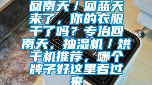 回南天／回藍(lán)天來了，你的衣服干了嗎？專治回南天，抽濕機(jī)／烘干機(jī)推薦，哪個牌子好這里看過來