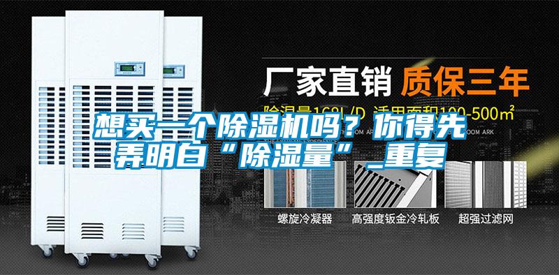 想買一個除濕機嗎？你得先弄明白“除濕量”_重復