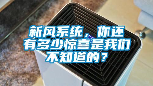 新風系統(tǒng)，你還有多少驚喜是我們不知道的？