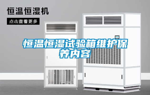 恒溫恒濕試驗箱維護保養(yǎng)內容