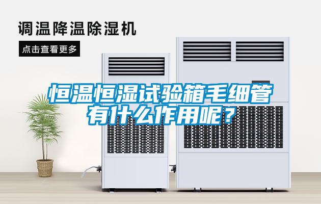 恒溫恒濕試驗箱毛細管有什么作用呢？