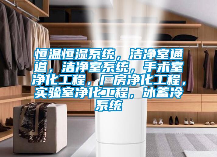 恒溫恒濕系統(tǒng)，潔凈室通道，潔凈室系統(tǒng)，手術(shù)室凈化工程，廠房凈化工程，實(shí)驗(yàn)室凈化工程，冰蓄冷系統(tǒng)