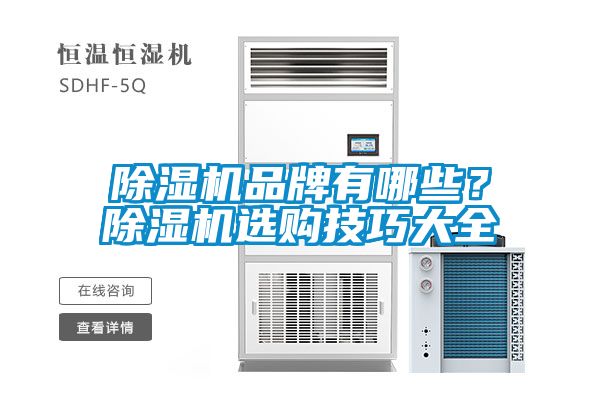 除濕機品牌有哪些？除濕機選購技巧大全